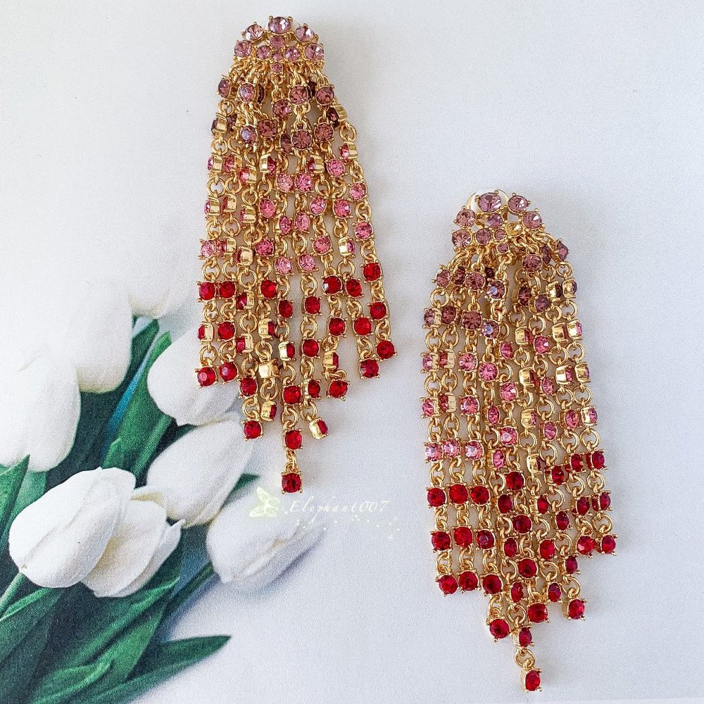 Oscar de la Renta Crystal chandelier Drop Earrings